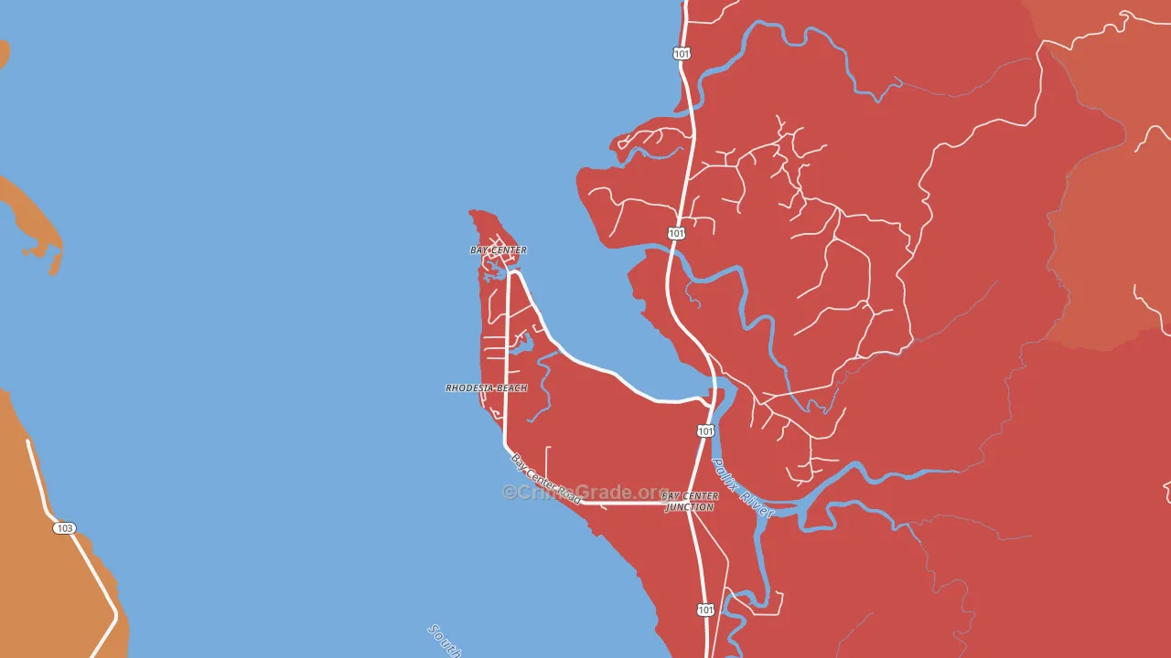Bay Center, WA Map of Assault Rates