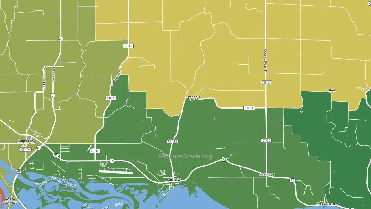 Bay City, WI Map of Assault Rates