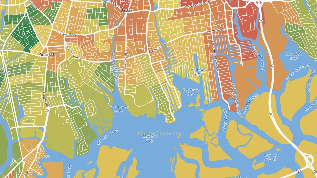 Bay Colony, Baldwin Harbor, NY Map of Assault Rates