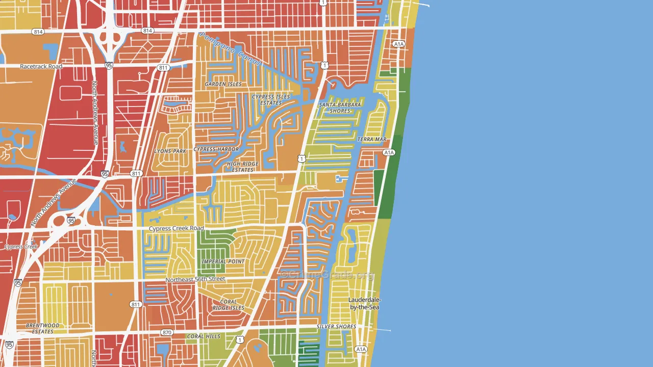 Bay Colony, Fort Lauderdale, FL Map of Assault Rates