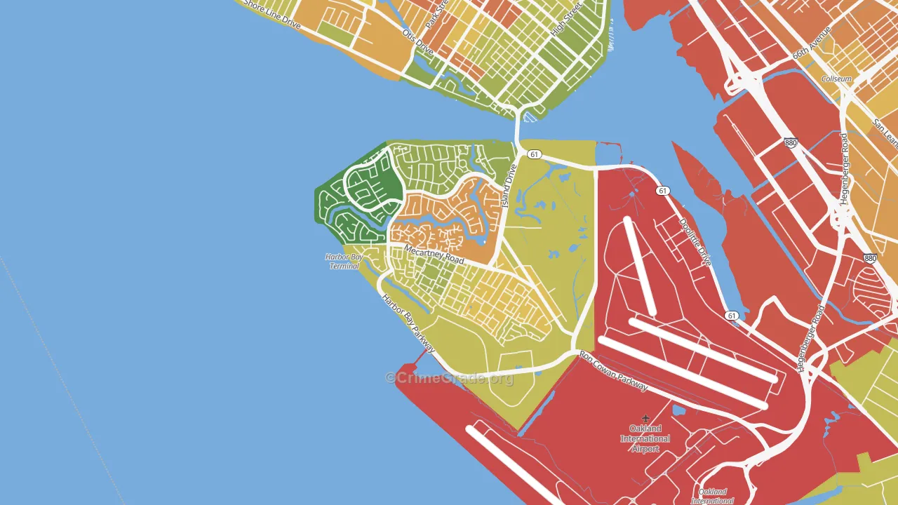 Bay Farm Island, Alameda, CA Map of Assault Rates