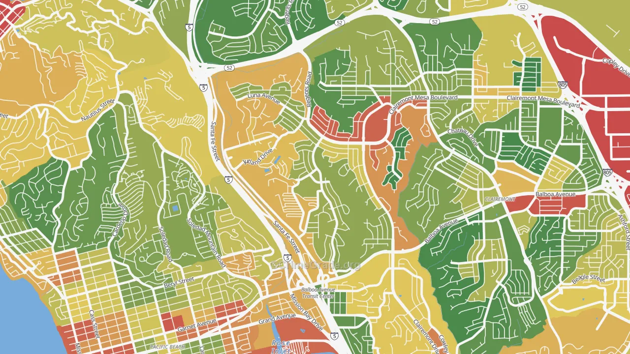 Bay Ho, San Diego, CA Map of Assault Rates