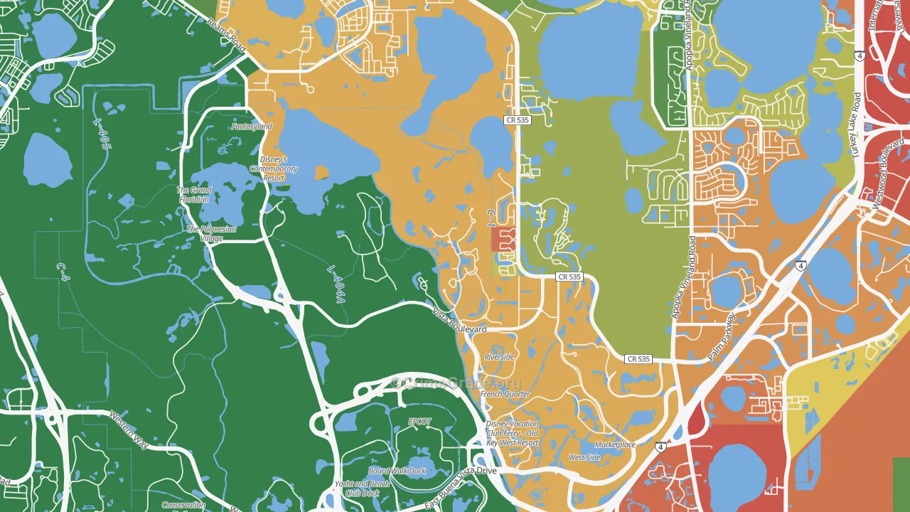Bay Lake, FL Map of Assault Rates