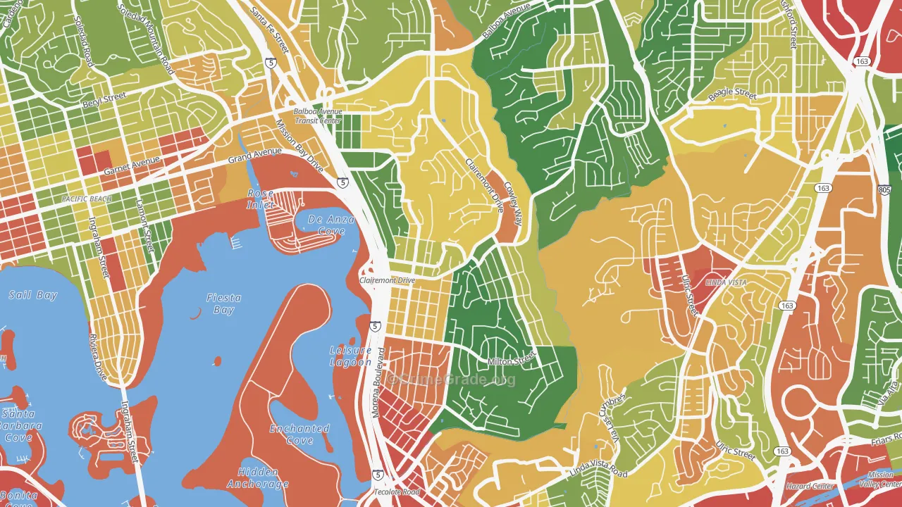 Bay Park, San Diego, CA Map of Assault Rates