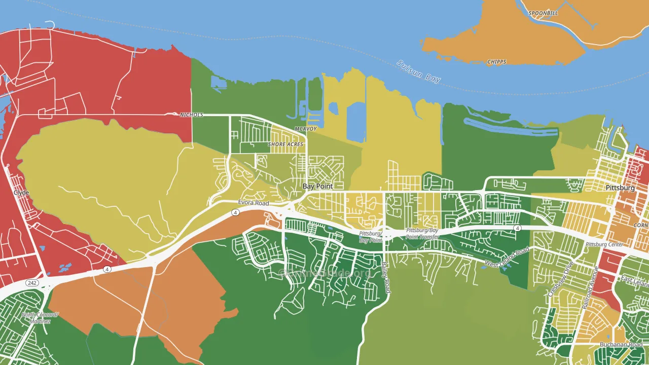 Bay Point, CA Map of Assault Rates