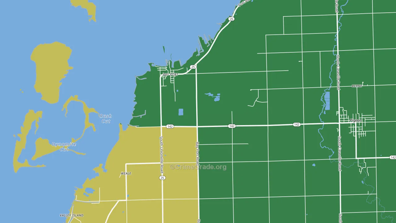 Bay Port, MI Map of Assault Rates