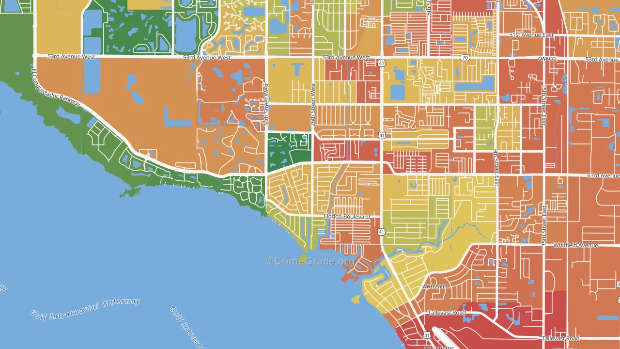 Bay Shore Gardens, Bayshore Gardens, FL Map of Assault Rates