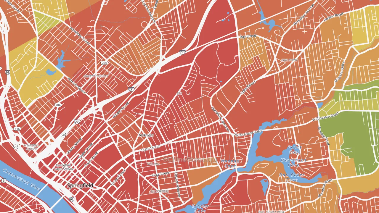 Bay, Springfield, MA Map of Assault Rates