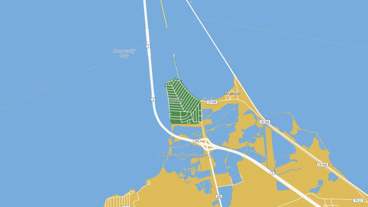 Bay View, OH Map of Assault Rates