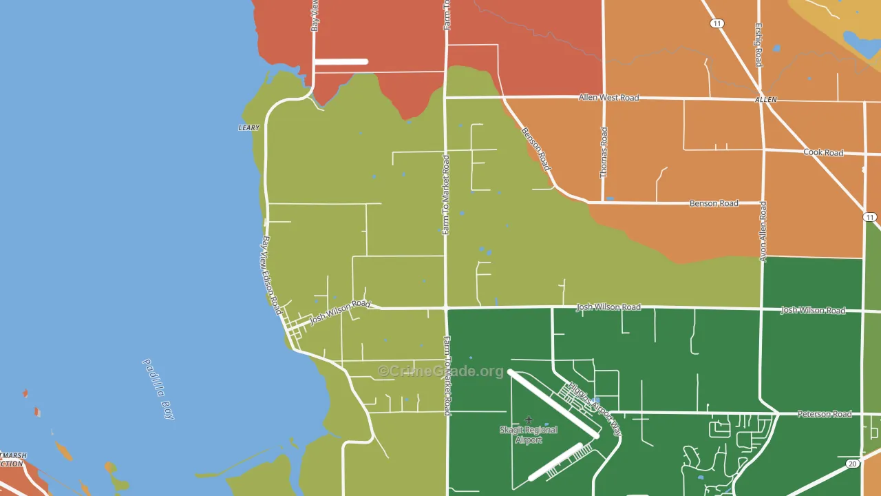 Bay View, WA Map of Assault Rates