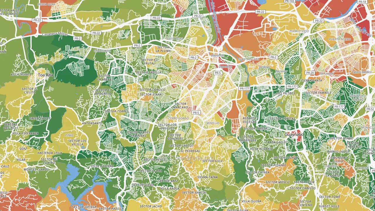 Bayamon, PR Map of Assault Rates