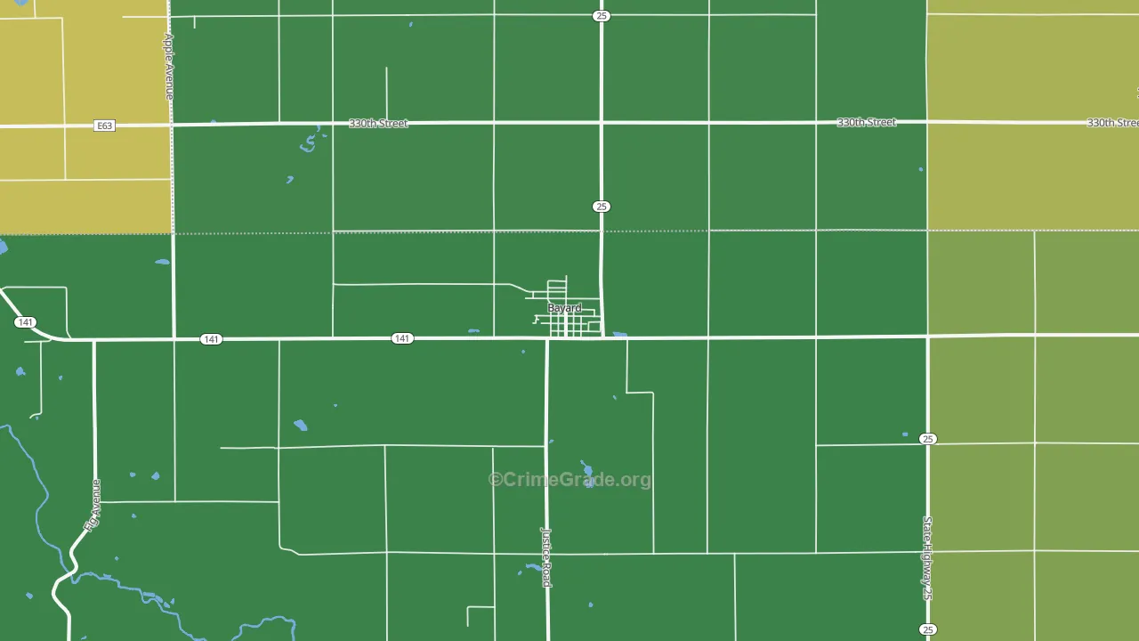 Bayard, IA Map of Assault Rates