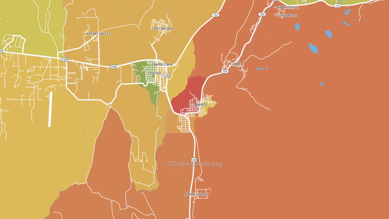 Bayard, NM Map of Assault Rates