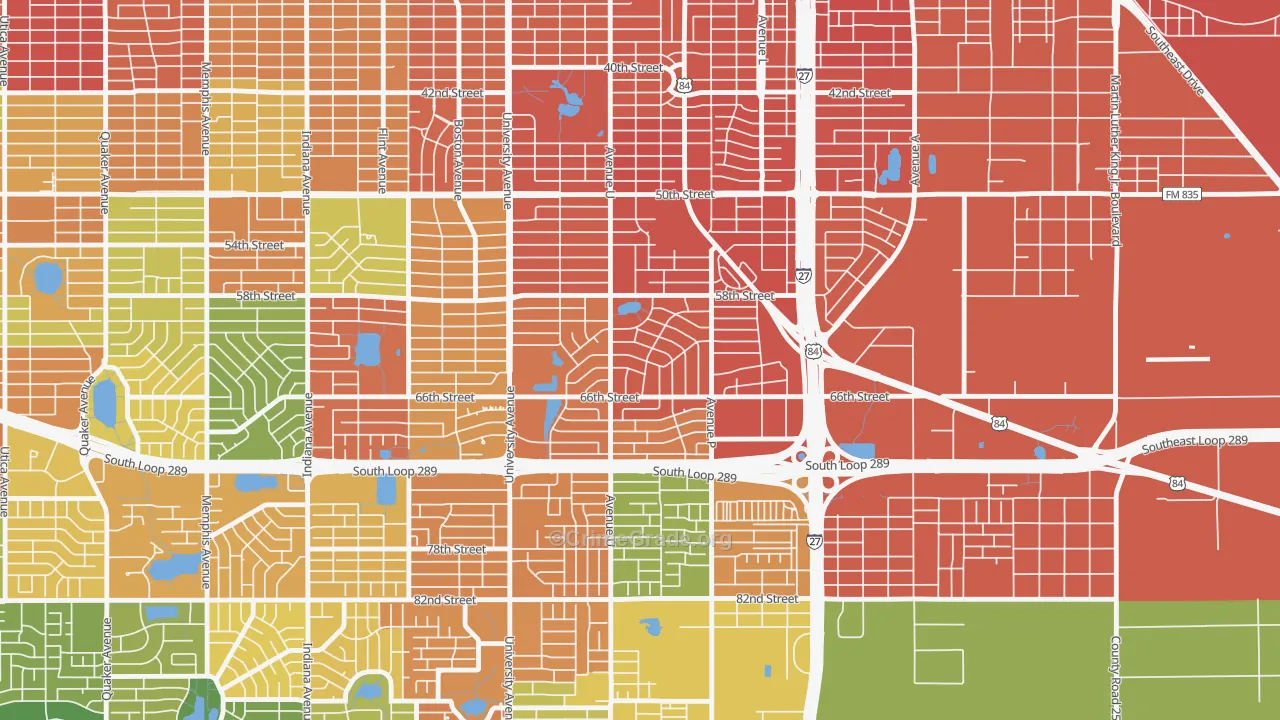 Bayless Atkins, Lubbock, TX Map of Assault Rates