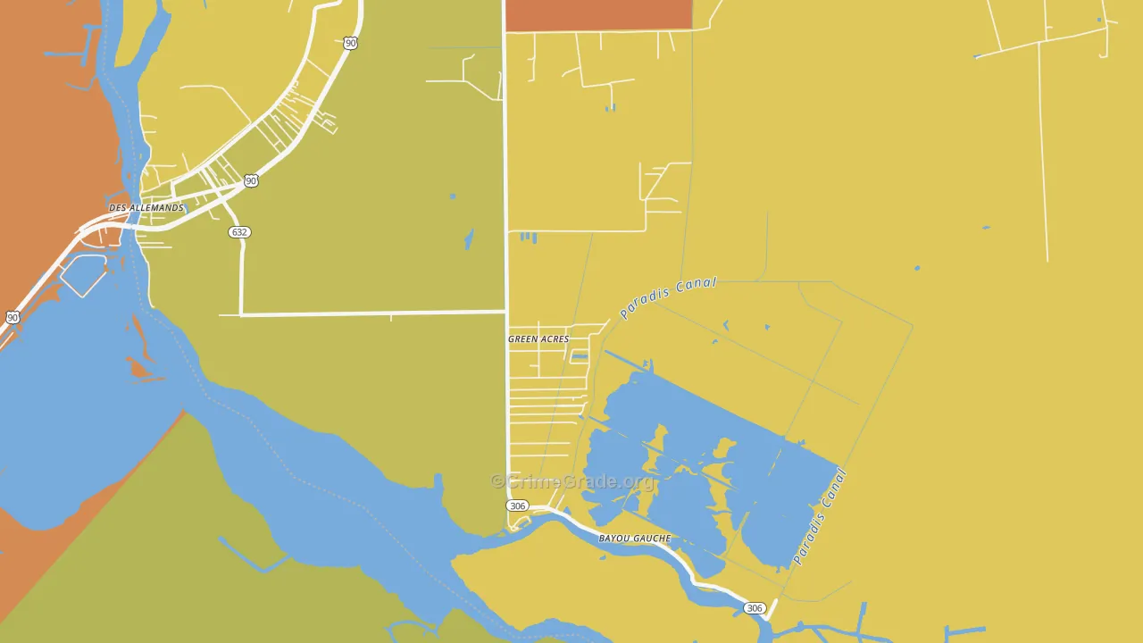 Bayou Gauche, LA Map of Assault Rates