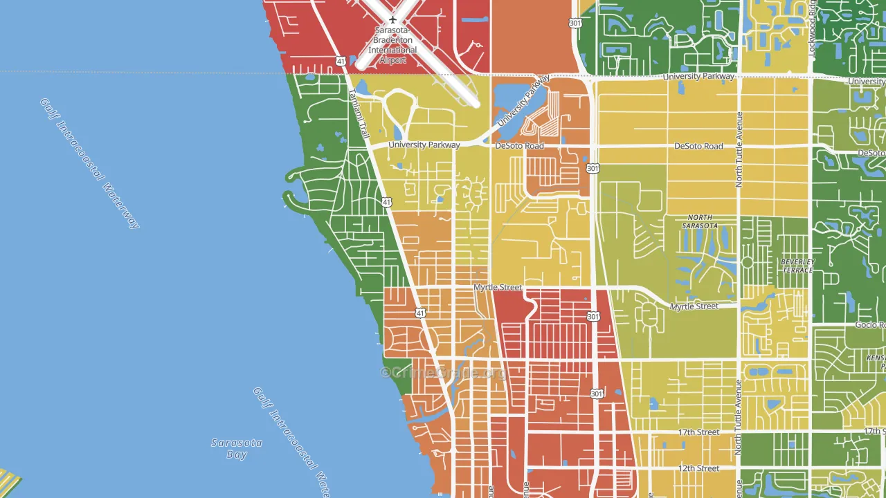 Bayou Oaks, Sarasota, FL Map of Assault Rates