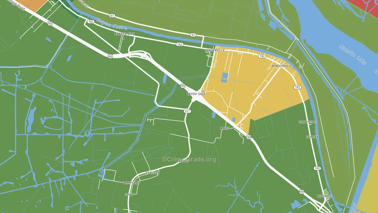 Bayou Sale, LA Map of Assault Rates