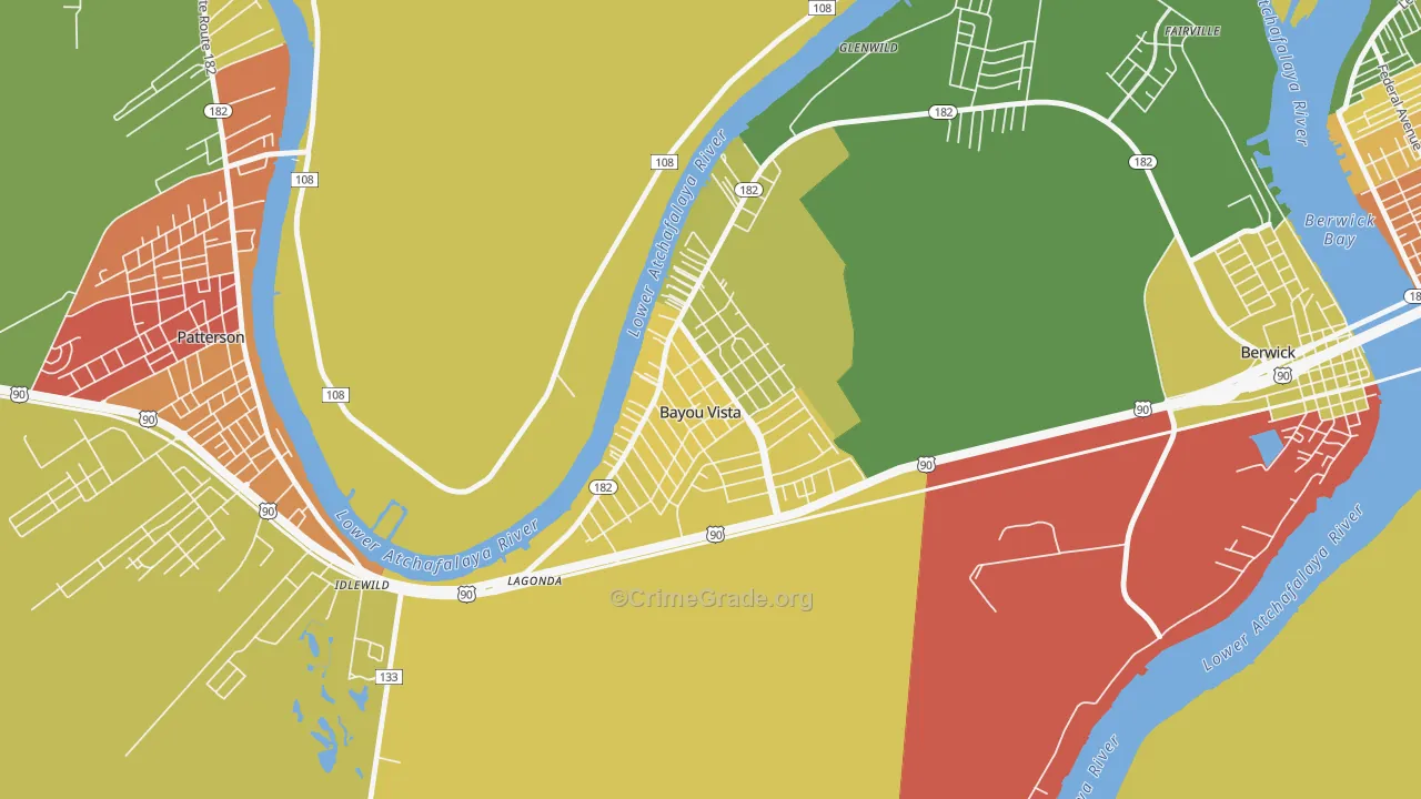 Bayou Vista, LA Map of Assault Rates