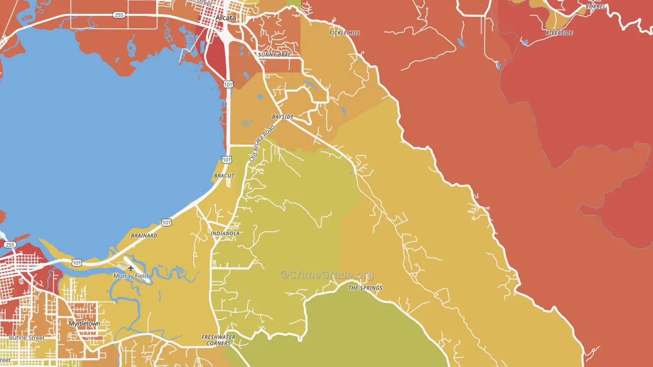 Bayside, CA Map of Assault Rates