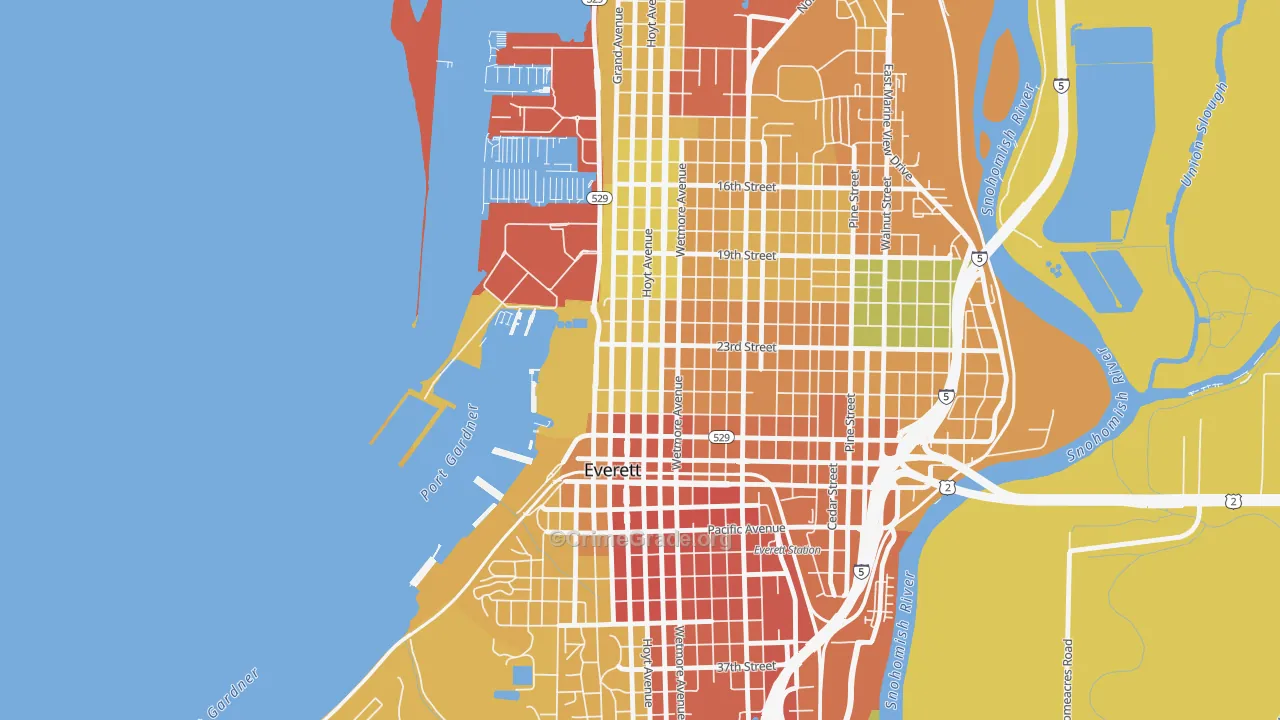 Bayside, Everett, WA Map of Assault Rates