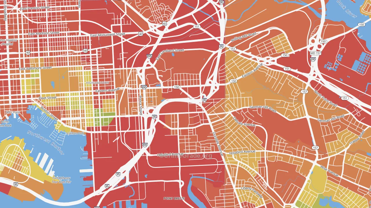 Bayview Area, Baltimore, MD Map of Assault Rates