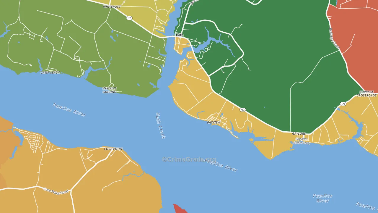 Bayview, NC Map of Assault Rates