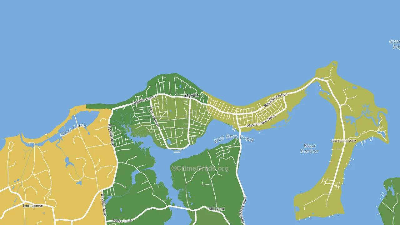 Bayville, NY Map of Assault Rates