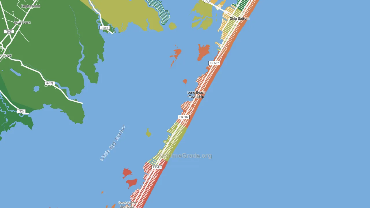 Beach Haven, NJ Map of Assault Rates