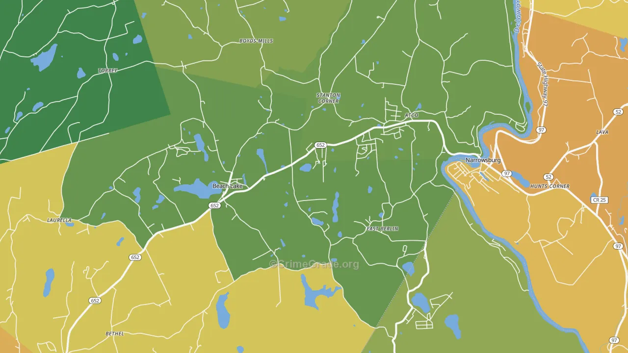 Beach Lake, PA Map of Assault Rates
