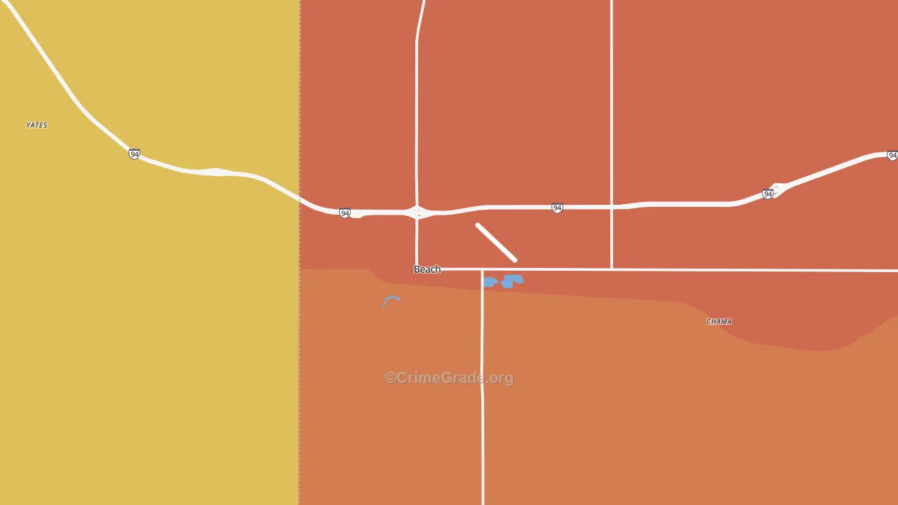 Beach, ND Map of Assault Rates