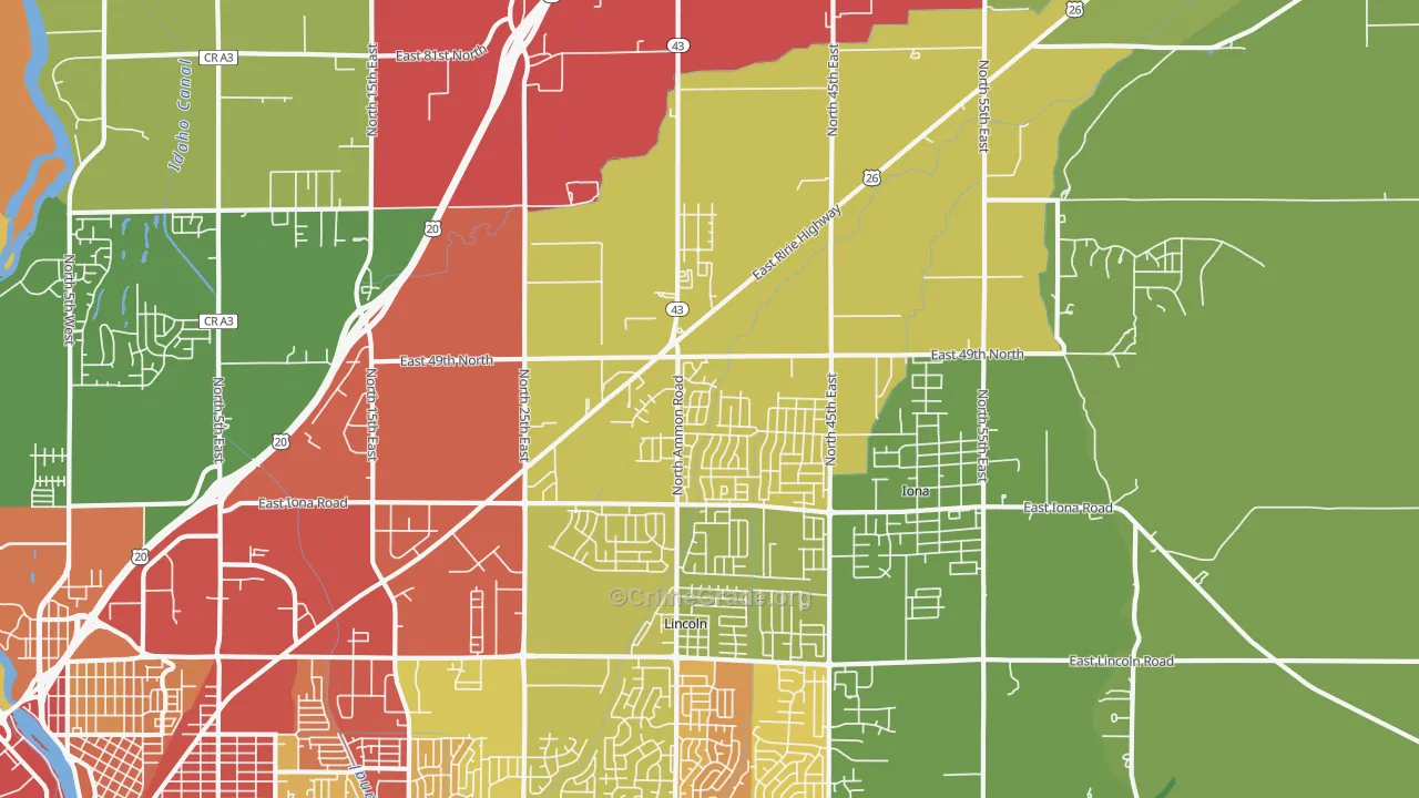 Beachs Corner, ID Map of Assault Rates