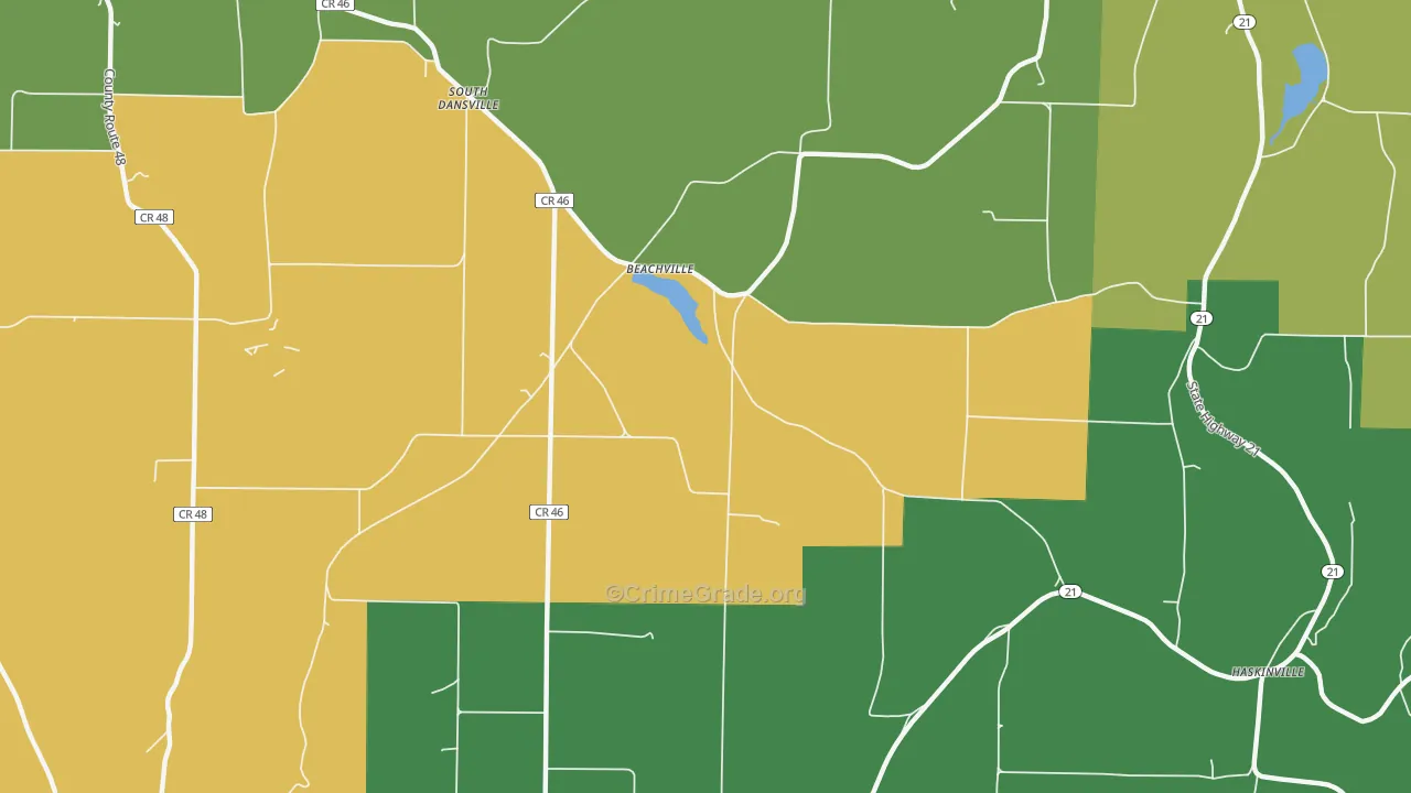 Beachville, NY Map of Assault Rates