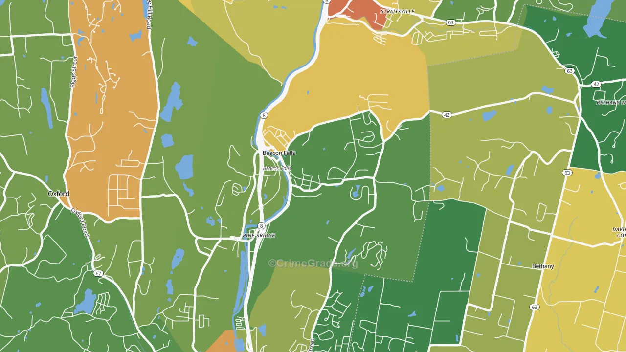 Beacon Falls, CT Map of Assault Rates