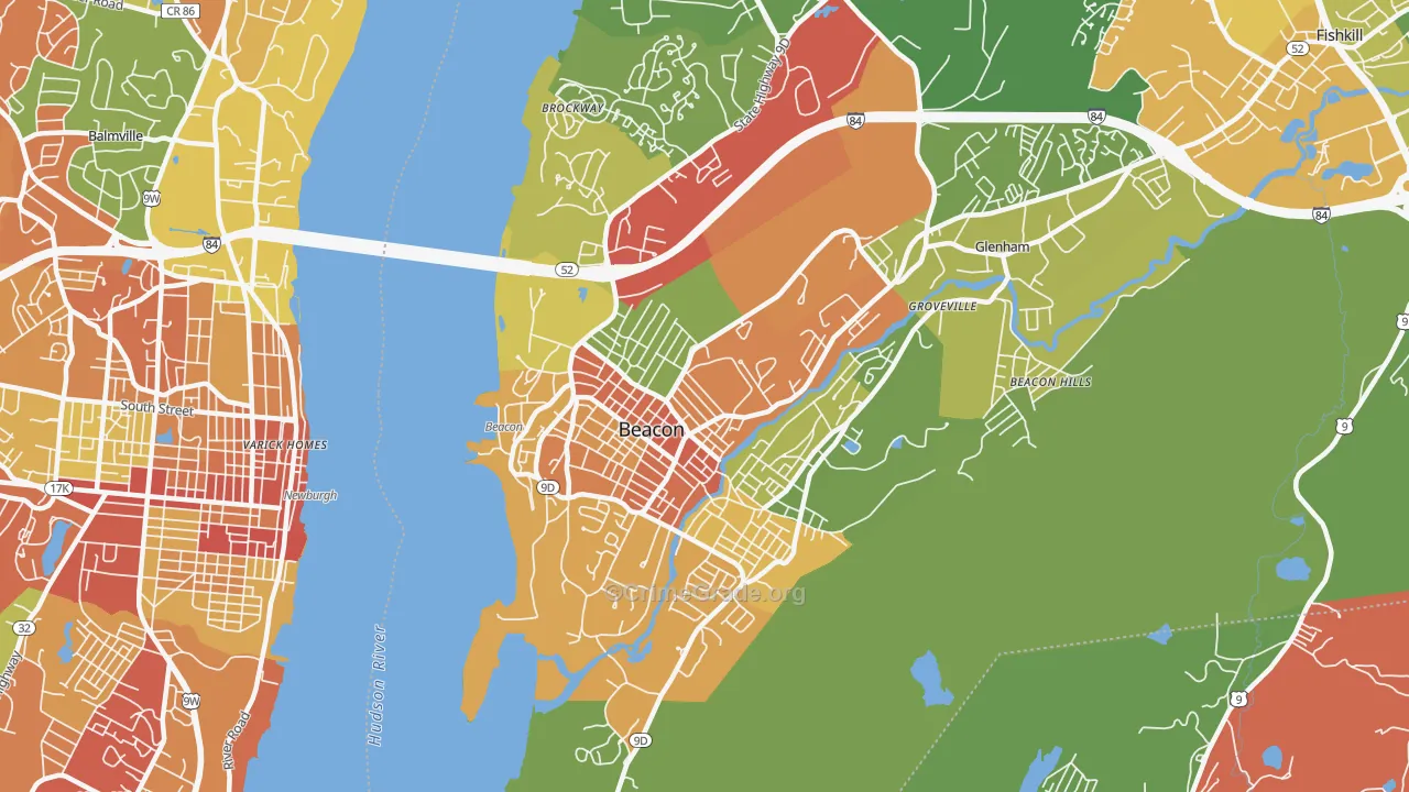 Beacon, NY Map of Assault Rates