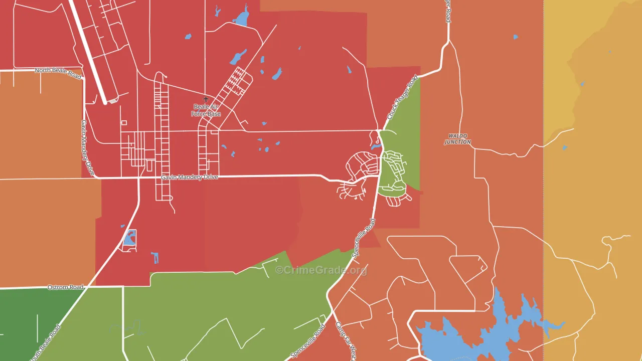 Beale Afb, CA Map of Assault Rates