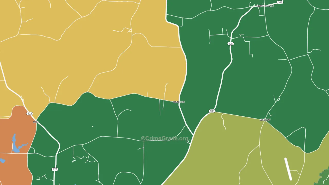 Beamon, AL Map of Assault Rates