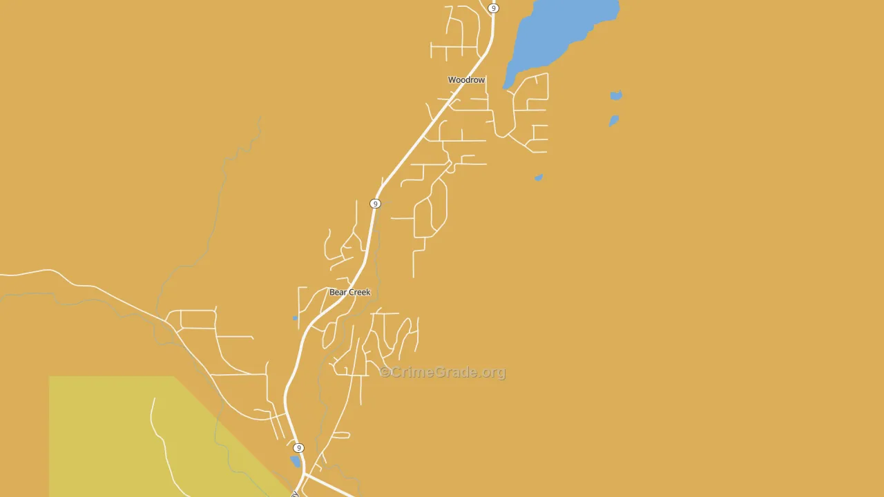 Bear Creek, AK Map of Assault Rates