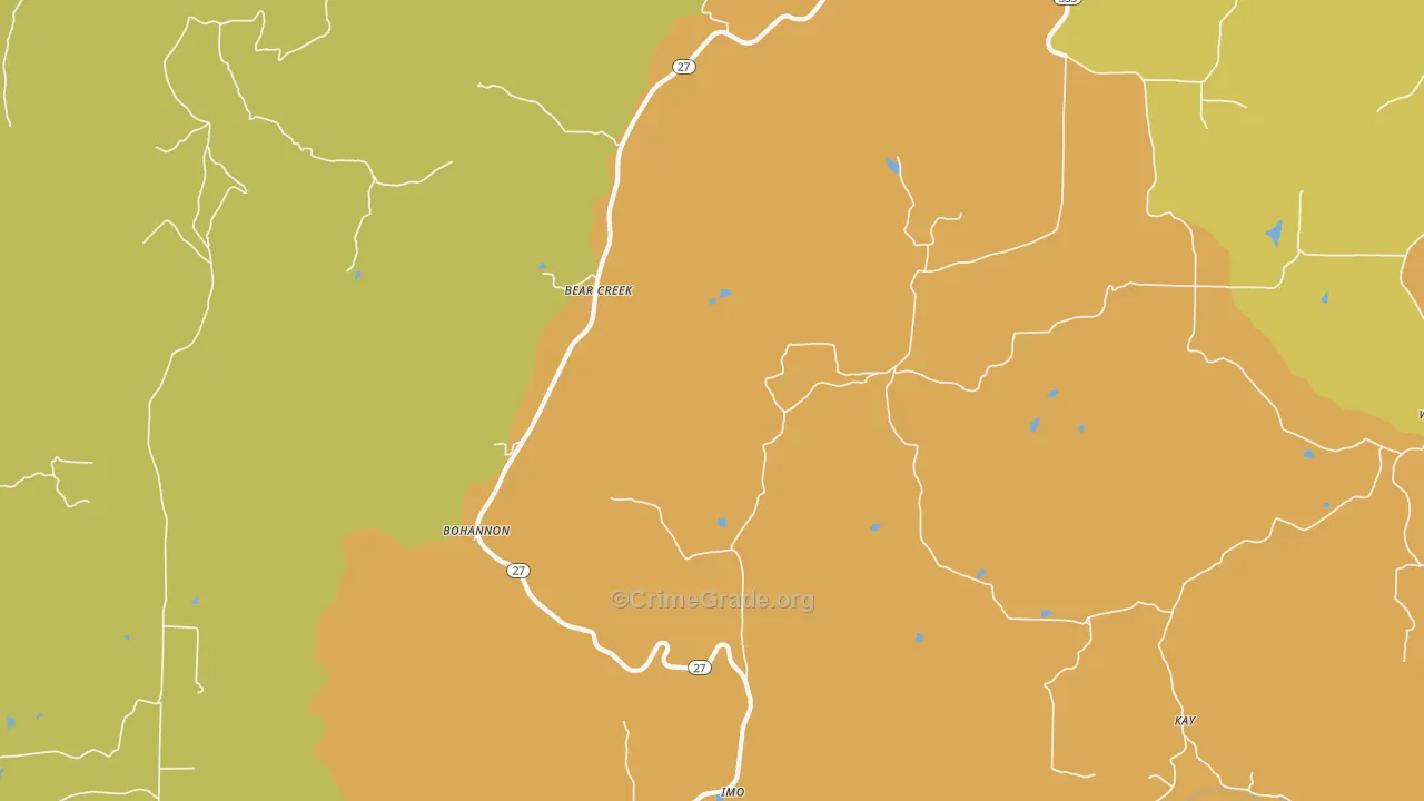 Bear Creek, AR Map of Assault Rates