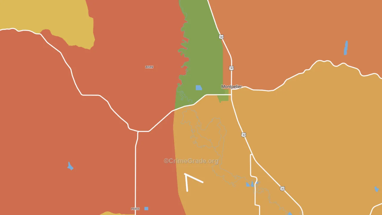 Bear Lake County, ID Map of Assault Rates