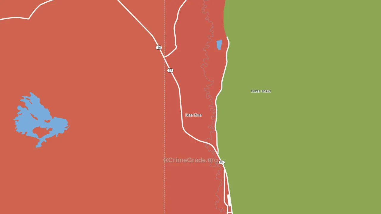 Bear River, WY Map of Assault Rates