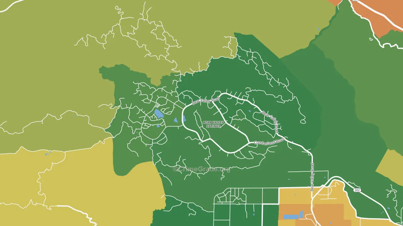 Bear Valley Springs, CA Map of Assault Rates