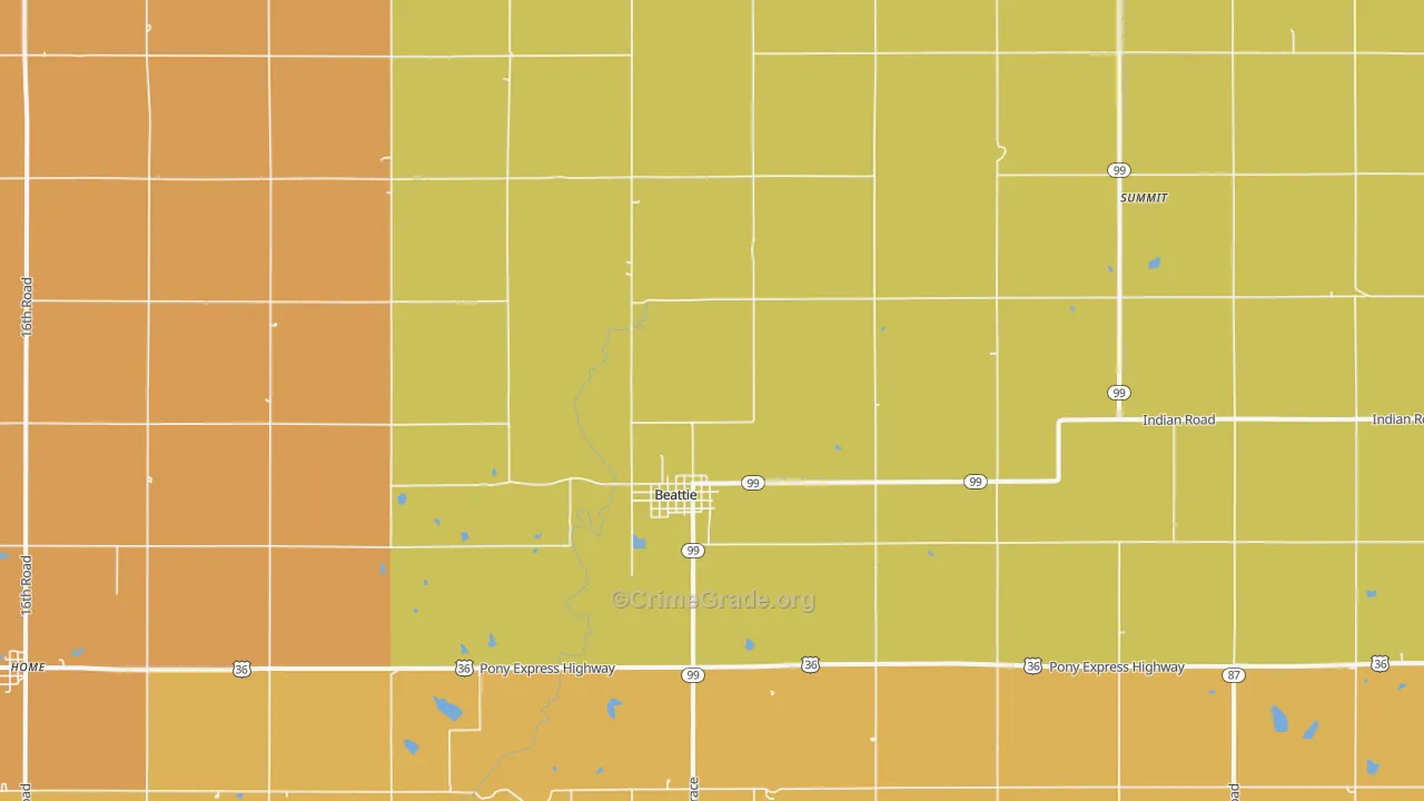 Beattie, KS Map of Assault Rates