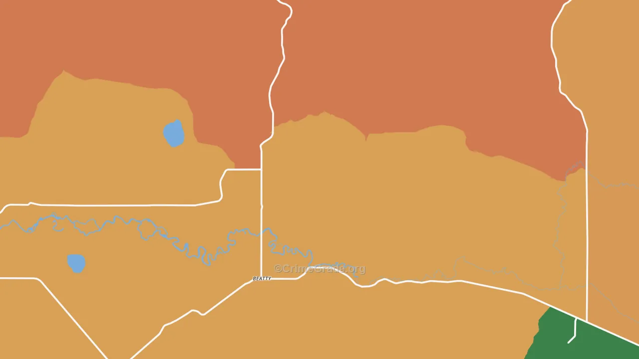 Beatty, OR Map of Assault Rates