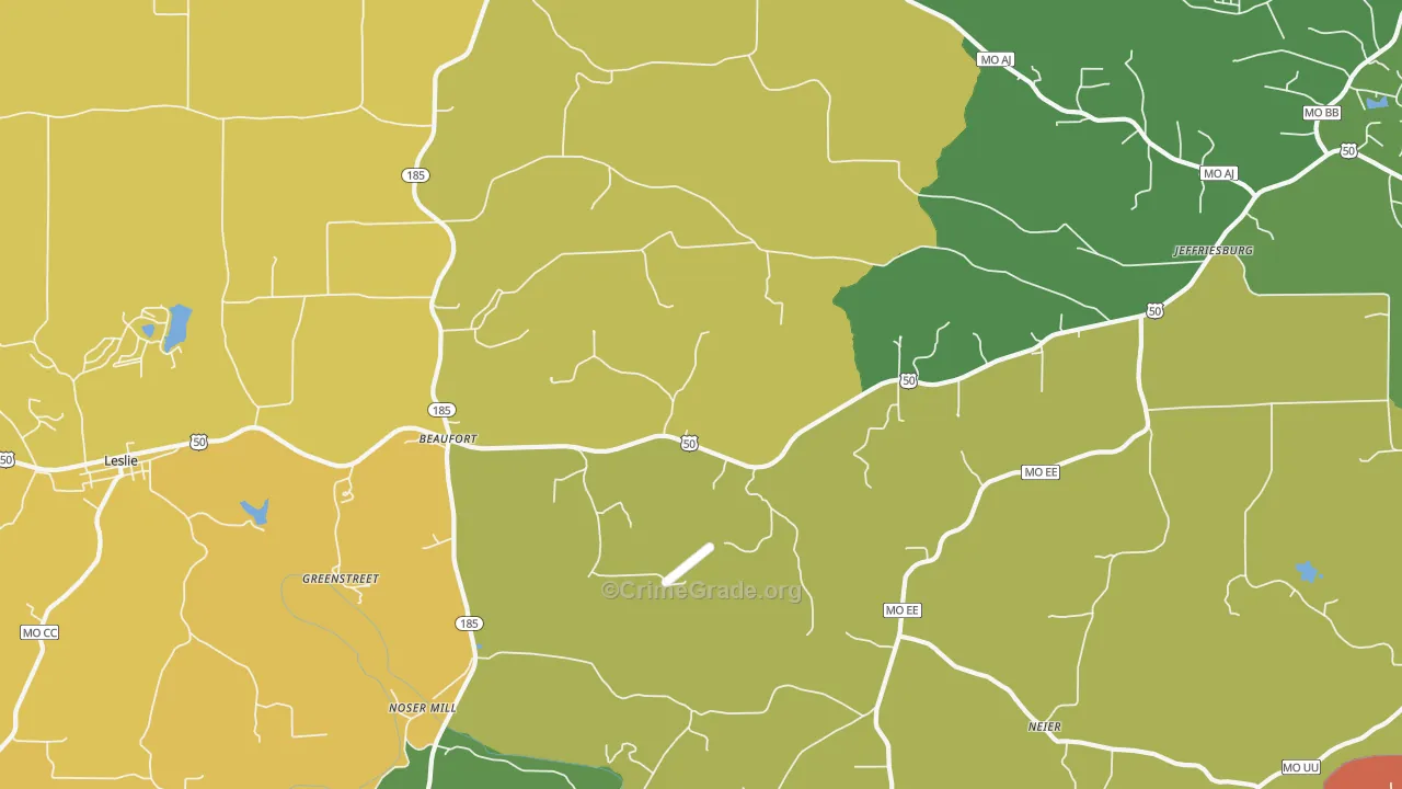 Beaufort, MO Map of Assault Rates