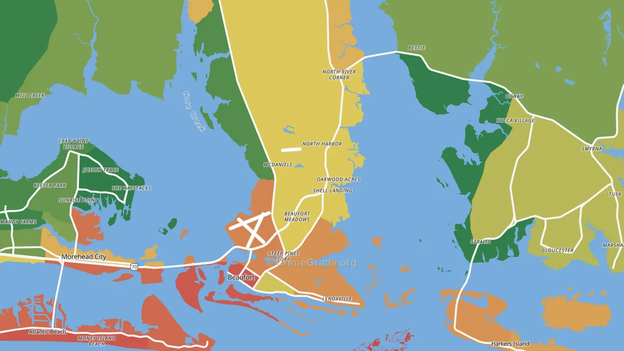 Beaufort, NC Map of Assault Rates