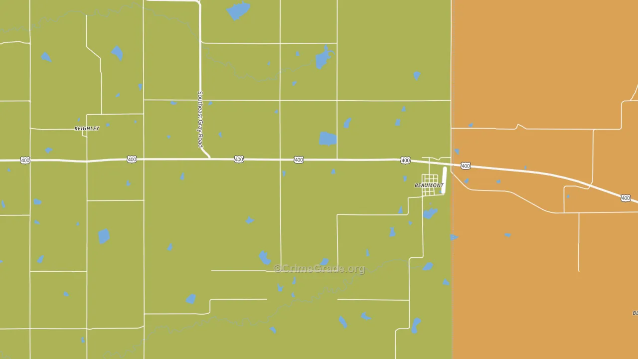 Beaumont, KS Map of Assault Rates