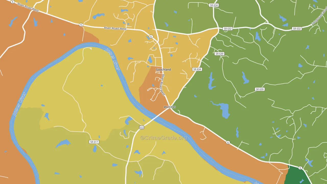 Beaumont, VA Map of Assault Rates