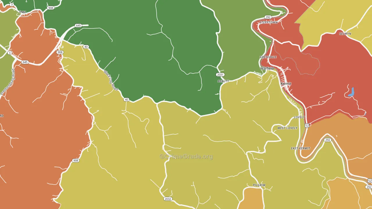 Beauty, KY Map of Assault Rates