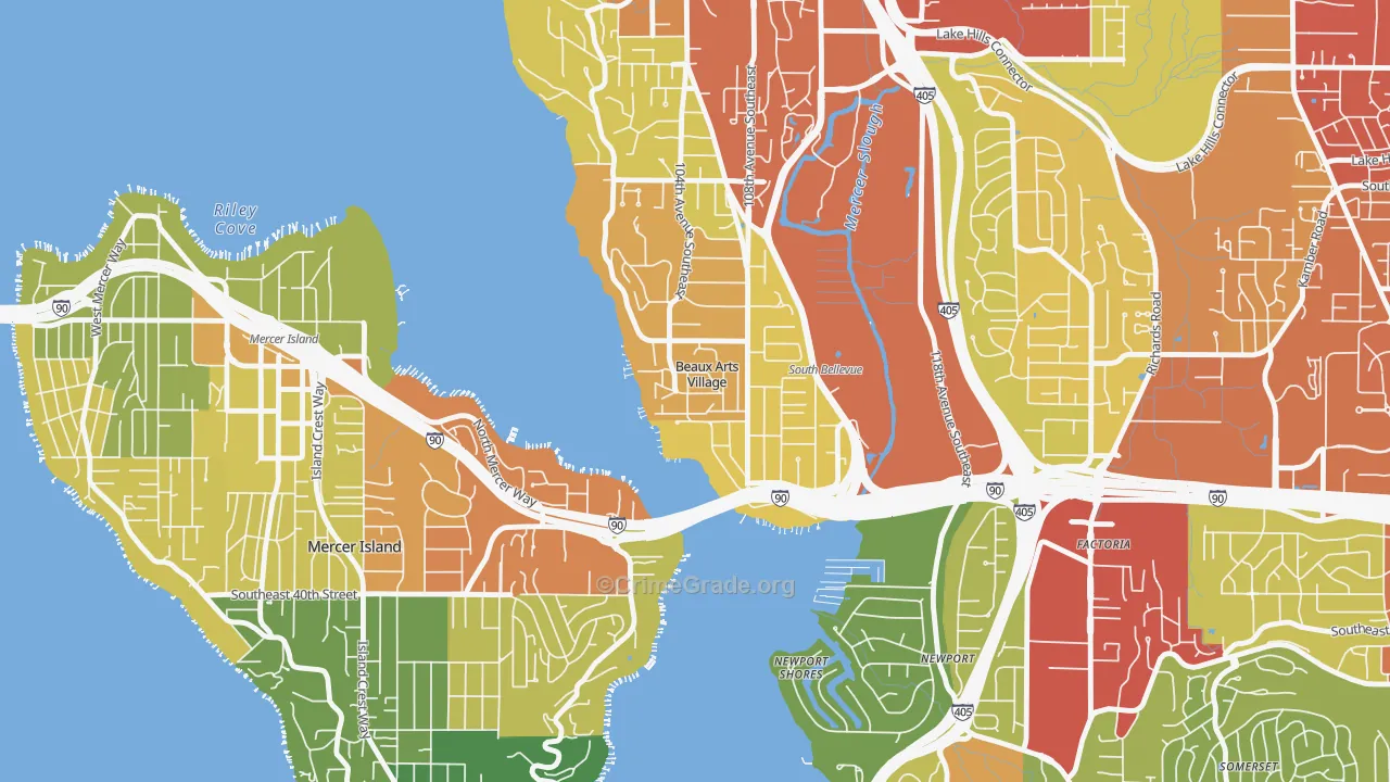 Beaux Arts Village, WA Map of Assault Rates