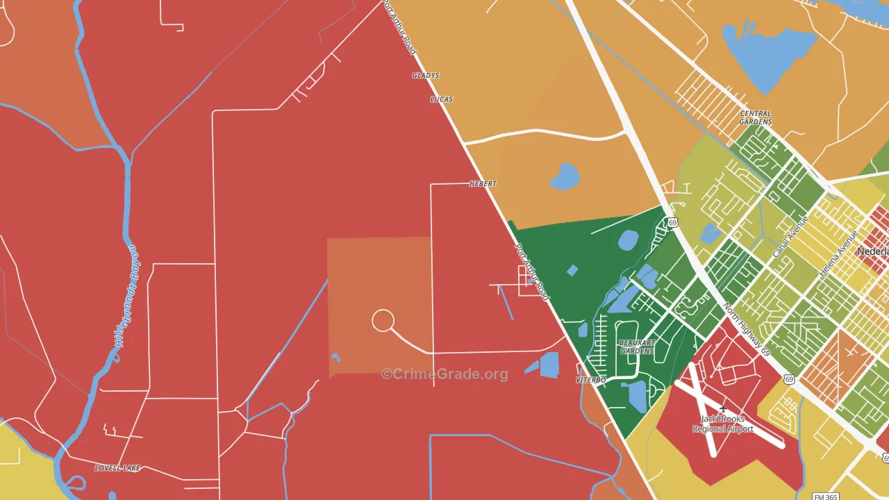 Beauxart Gardens, TX Map of Assault Rates